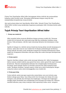 Prinsip Teori Kepribadian Alfred Adler