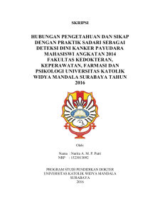 hubungan pengetahuan dan sikap dengan praktik sadari sebagai