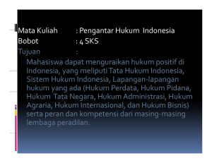 Mata Kuliah : Pengantar Hukum Indonesia Mata