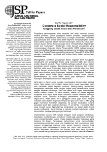 Corporate Social Responsibility - Jurnal Ilmu Sosial dan Ilmu Politik
