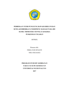 perbedaan nyeri punggung bawah sebelum dan setelah diberikan