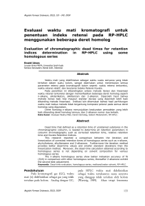 Evaluasi waktu mati kromatografi untuk penentuan