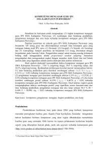 Kompetensi Mengajar Guru IPS SMA Kabupaten Purworejo