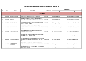 DATA MAHASISWA DAN PEMBIMBING BATCH 10 DAN 11 BATCH