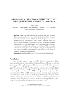 MEMBANGUN PARADIGMA KRITIS TEKSTUALIS MENUJU