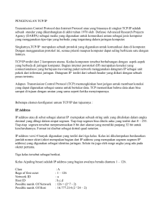 PENGENALAN TCP/IP Transmission Control Protocol dan Internet