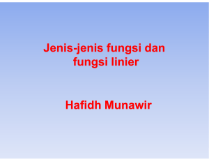 Jenis-jenis fungsi dan fungsi linier Hafidh Munawir