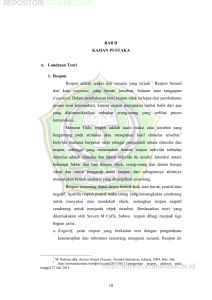 10 BAB II KAJIAN PUSTAKA A. Landasan Teori 1. Respon Respon