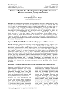 Analisis NAPS, ROE dan EPS Sebagai Dasar Pengambilan
