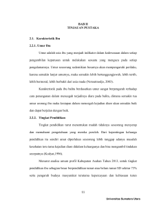 11 BAB II TINJAUAN PUSTAKA 2.1. Karakteristik Ibu 2.2.1. Umur Ibu