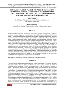 pengaruh faktor-faktor individual dan bauran pemasaran terhadap