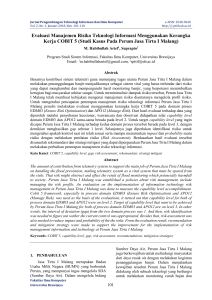 Evaluasi Manajemen Risiko Teknologi Informasi Menggunakan