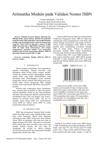 Aritmatika Modulo pada Validasi Nomor ISBN