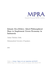 Islamic Eco-Ethics: Ideal Philosophical Base to Implement Green