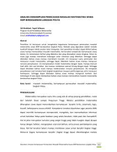 analisis kemampuan pemecahan masalah