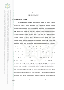 BAB I PENDAHULUAN A. Latar Belakang Masalah Pendidikan