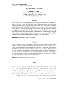 اﻟﺘﺴﺎﻣﺢ اﻟﺪﻳﻦ؛ اﻟﺘﻌﺪدﻳﺔ - Pusat Jurnal UIN Ar