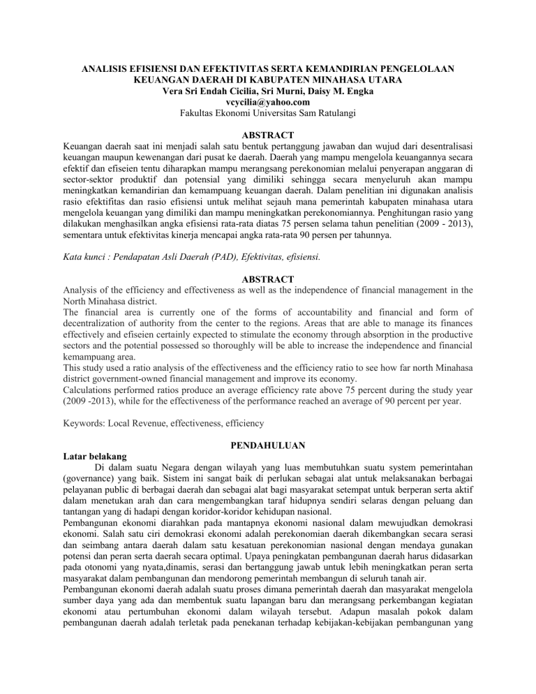 ANALISIS EFISIENSI DAN EFEKTIVITAS SERTA