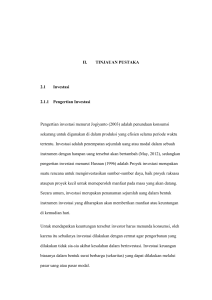 II. TINJAUAN PUSTAKA 2.1 Investasi 2.1.1 Pengertian Investasi