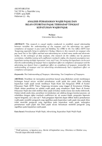 analisis pemahaman wajib pajak dan iklan otoritas
