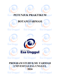 petunjuk praktikum botani farmasi - Digilib Esa Unggul