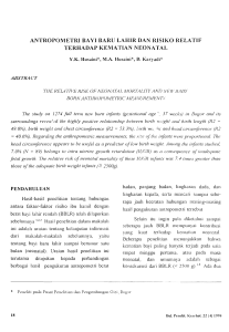 ANTROPOMETRI BAY1 BARU LAHIR DAN RlSIKO RELATlF