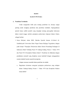 BAB II KAJIAN PUSTAKA A. Penelitian Terdahulu Untuk mengetahui