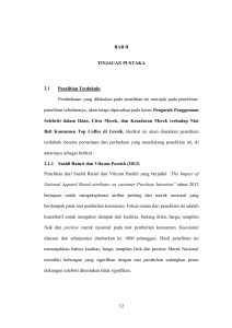 12 BAB II TINJAUAN PUSTAKA 2.1 Penelitian Terdahulu