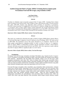 Analisis Pengaruh Debt to Equity (DER) Terhadap Return Saham