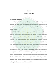 9 BAB II TINJAUN PUSTAKA 2.1 Penelitian Terdahulu Adapun