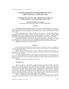 UJI SITOTOKSISITAS FRAKSI PROTEIN DAUN CARICA PAPAYA L