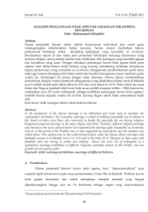 Jurnal Al-`Adl Vol. 6 No. 2 Juli 2013 88 ANALISIS PENGGUNAAN