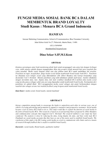 FUNGSI MEDIA SOSIAL BANK BCA DALAM MEMBENTUK BRAND