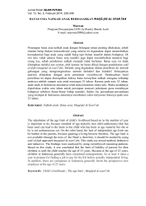 BATAS USIA NAFKAH ANAK BERDASARKAN MAQĀSID AL