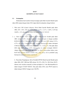 BAB V KESIMPULAN DAN SARAN 5.1 Kesimpulan Berdasarkan