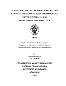 pengaruh kinerja perusahaan dan kondisi ekonomi terhadap