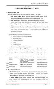 BAB IV PEMODELAN DAN MANAJEMEN MODEL
