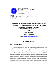 dampak pembangunan jaringan irigasi terhadap produksi