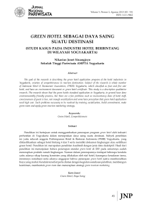 PARIWISATA GReen Hotel SEBAGAI DAyA SAING