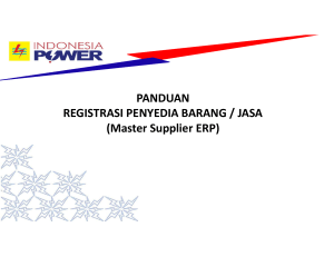 PANDUAN REGISTRASI PENYEDIA BARANG / JASA (Master