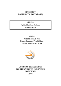 HANDOUT BASIS DATA (DATABASE)
