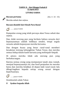 Kumpulan orang yang telah percaya akan Yesus sehati dan