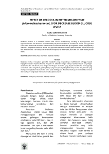 EFFECT OF DECOCTA IN BITTER MELON FRUIT