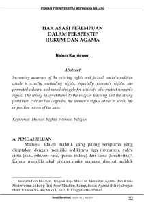 hak asasi perempuan dalam perspektif hukum dan agama