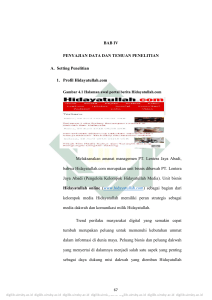 BAB IV PENYAJIAN DATA DAN TEMUAN PENELITIAN A. Setting