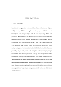 II TINJAUAN PUSTAKA 2.1 Teori Probabilitas Penelirian ini