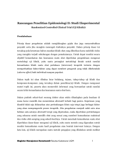 Rancangan Penelitian Epidemiologi II: Studi Eksperimental