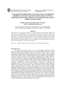 analisis pengaruh kepuasan pelanggan terhadap