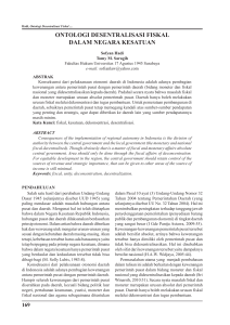 ontologi desentralisasi fiskal dalam negara kesatuan