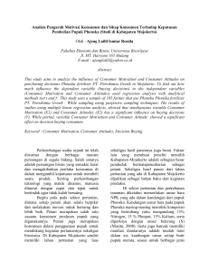 Analisis Pengaruh Motivasi Konsumen dan Sikap